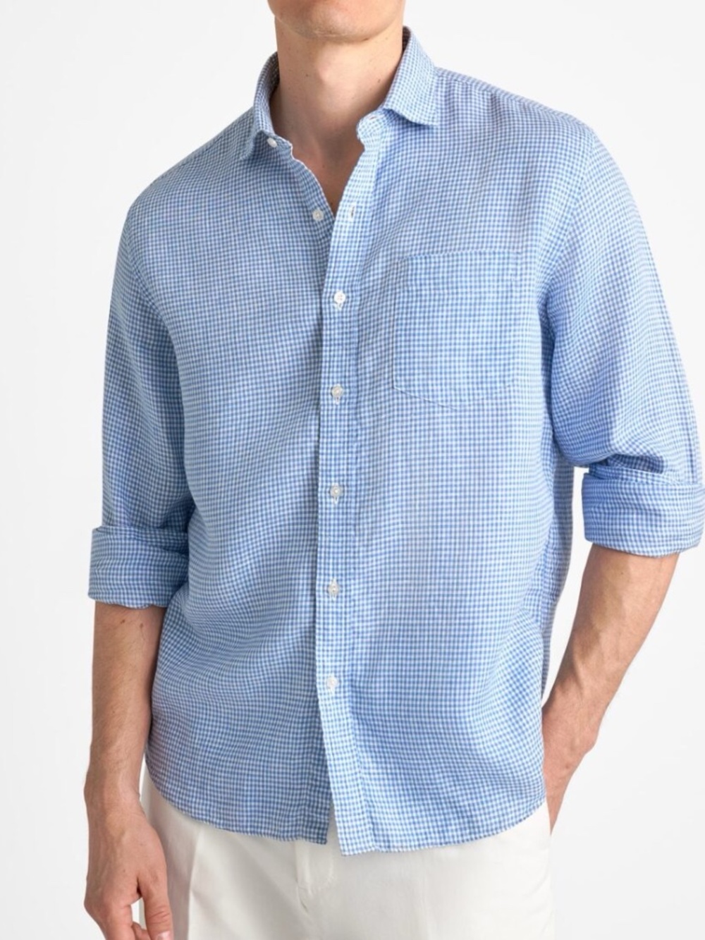 J. Crew Light Blue Gingham Button-Down Shirt